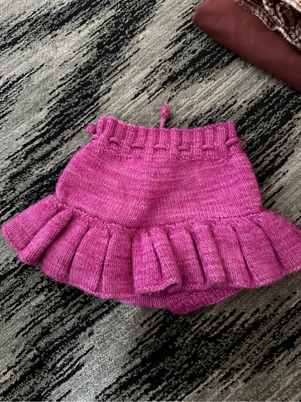 Misha And Puff Knit Ruffle Skort in Bright Magenta - Picture 2 of 2